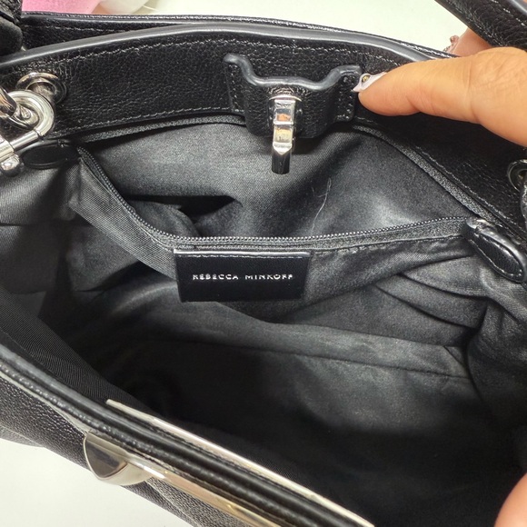 Rebecca Minkoff Elegant Black Leather armour top handle Handbag - Picture 11 of 15